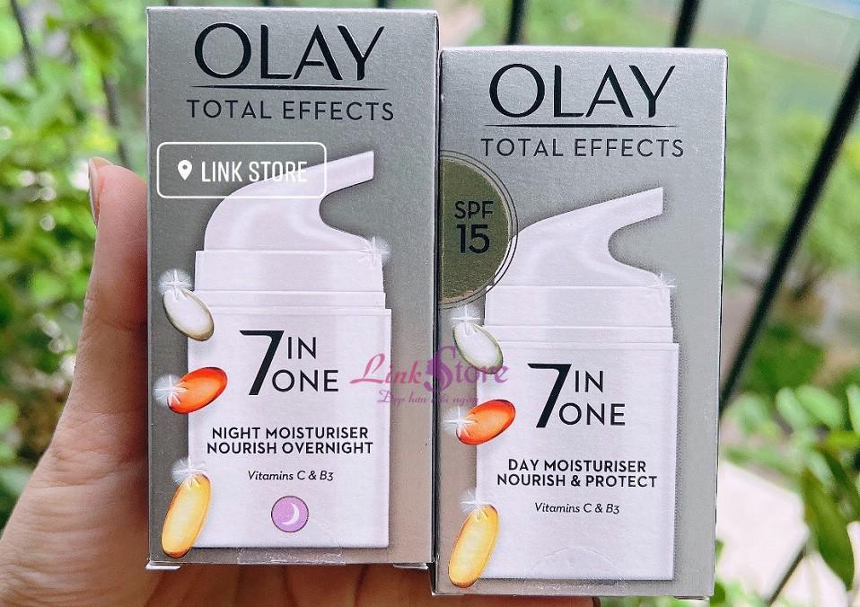 Set kem dưỡng Olay Total Effects 7 in 1 ngày và đêm