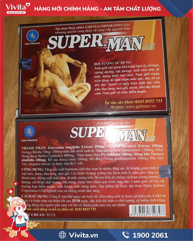 Super Man G&P France - Tăng Cường Sức Khỏe Sinh Lý, Bền Vững Đường Phái Mạnh