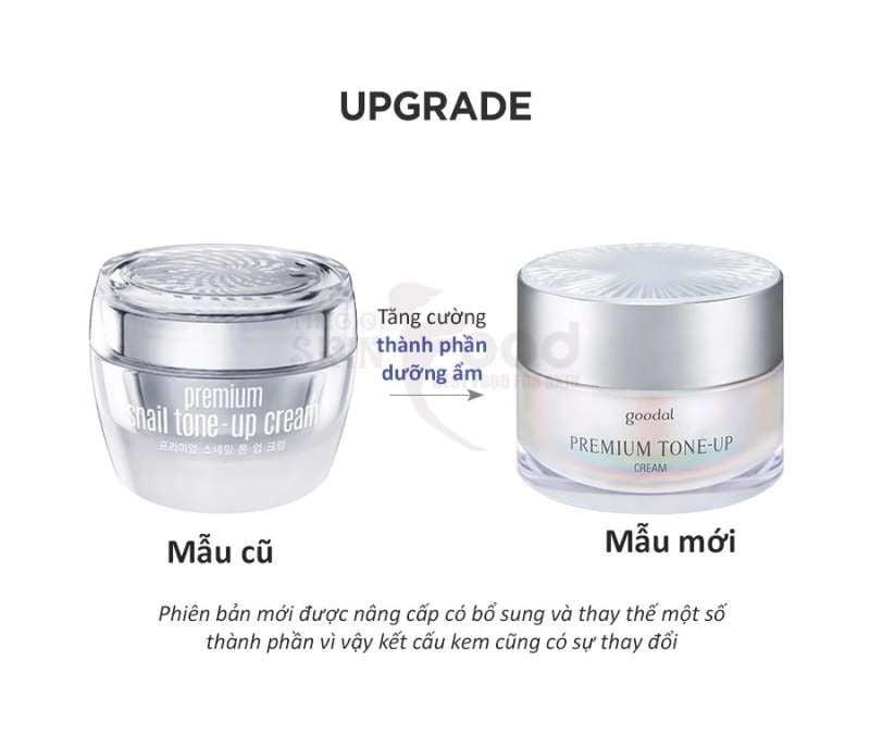 Kem Dưỡng Trắng Da Và Nâng Tone Da Tức Thì Goodal Premium Snail Tone-Up Cream: Làn Da Trắng Sáng Tự Nhiên