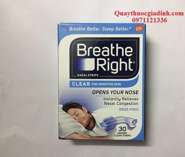 Miếng dán chống ngáy, chống nghẹt mũi Breathe Right