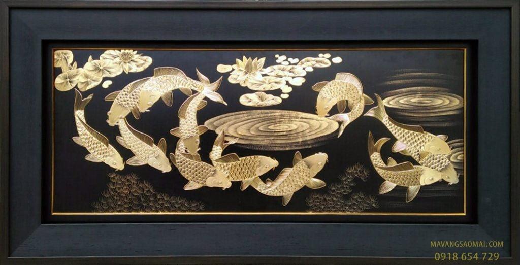 Mạ Vàng Sao Mai - Tranh Cá Chép " Kim Ngọc Mãn Đường"