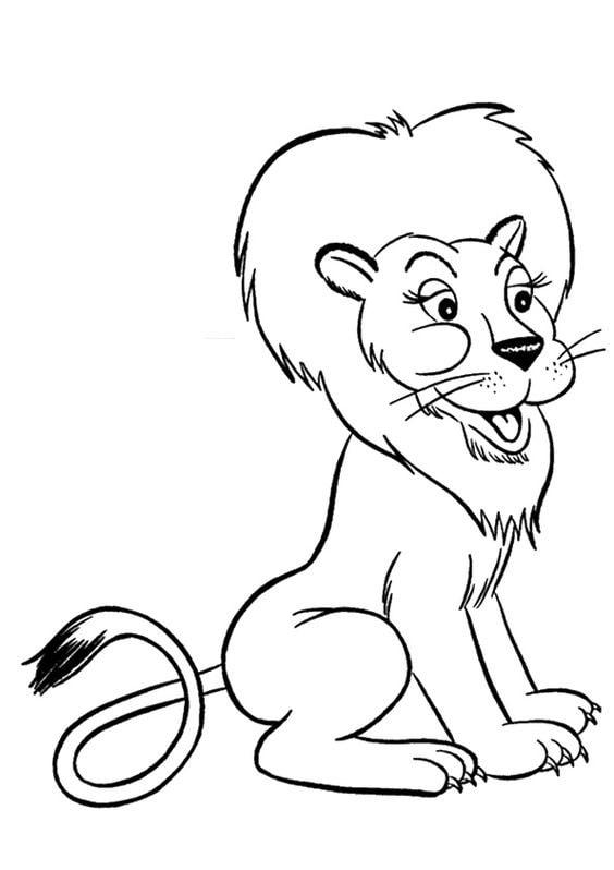 tranh tô màu con sư tử cho bé tập tô