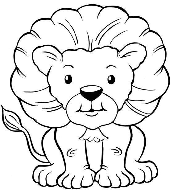 tranh tô màu con sư tử đáng yêu dễ thương cho bé