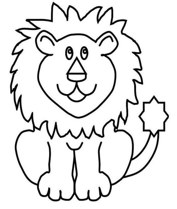 tranh tô màu con sư tử đáng yêu, miễn phí