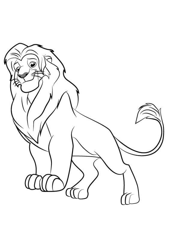 tranh tô màu hình con sư tử