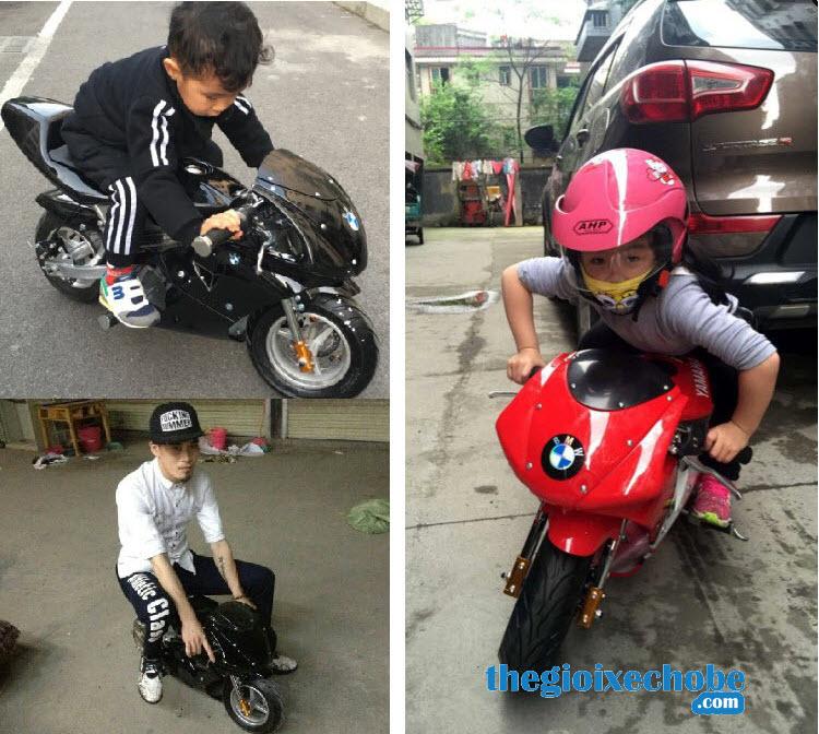 Xe máy chạy xăng thể thao trẻ em cá tính phù hợp cho cả bé trai và bé gái